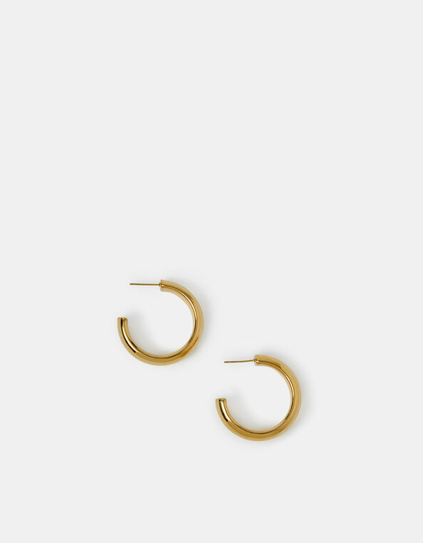 Stainless Steel Chunky Hoop Earrings, , large