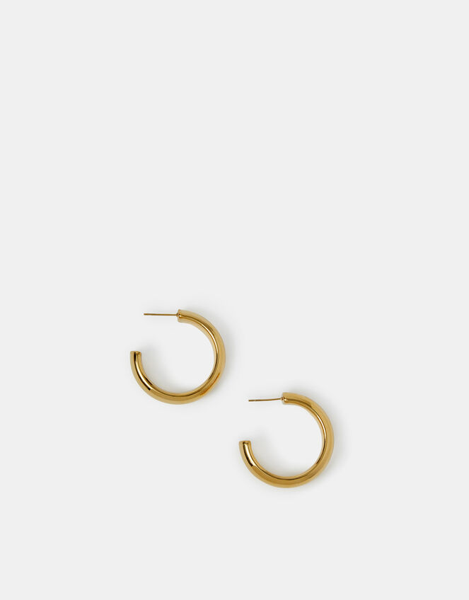 Stainless Steel Chunky Hoop Earrings, , large