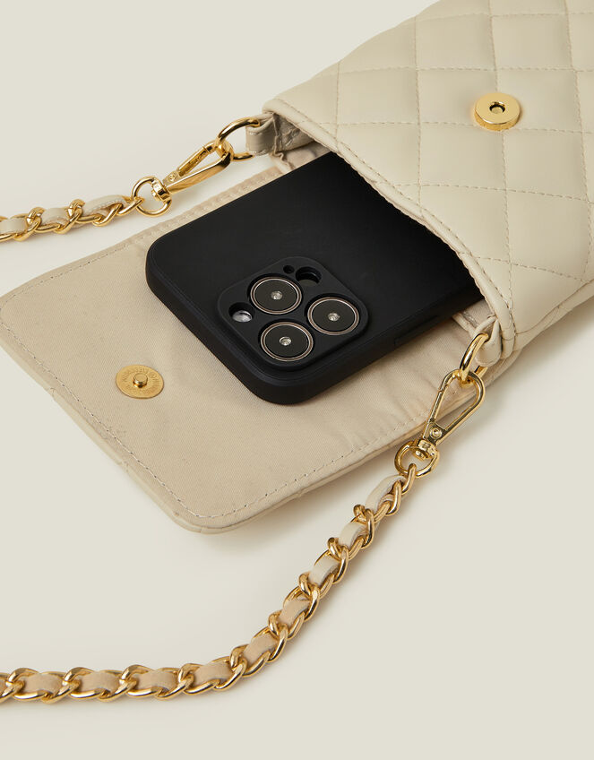 Quilted Cross-Body Phone Bag, , large