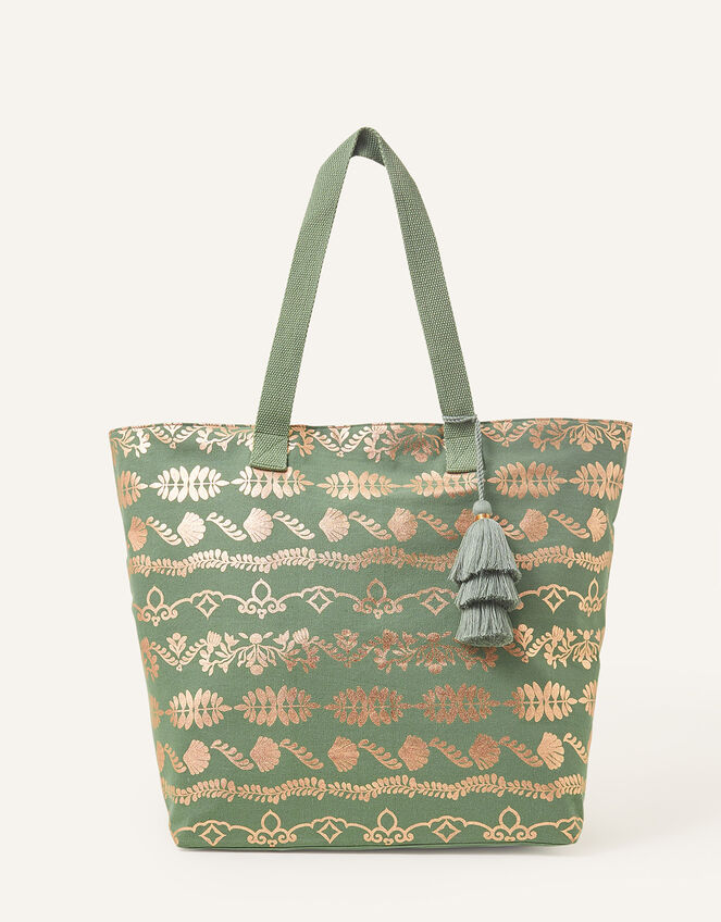 Foil Print Beach Tote Bag, , large