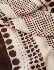 Large Polka Dot Heart Satin Scarf, , large