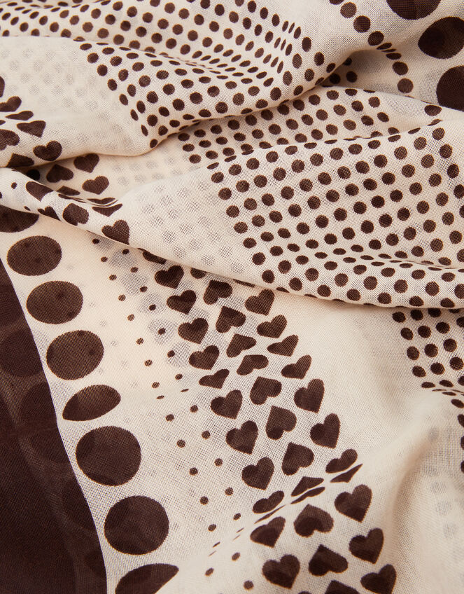Large Polka Dot Heart Satin Scarf, , large