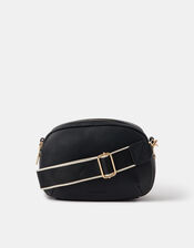 Webbing Strap Small Crossbody Bag, Black (BLACK), large