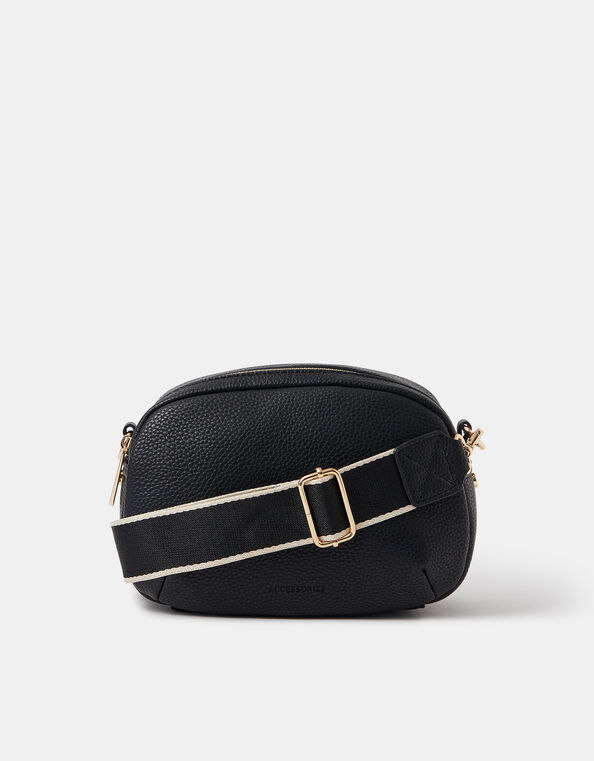 Webbing Strap Small Crossbody Bag, Black (BLACK), large