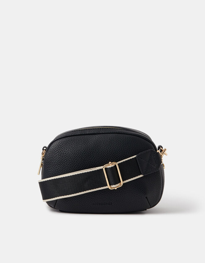 Webbing Strap Small Crossbody Bag, Black (BLACK), large