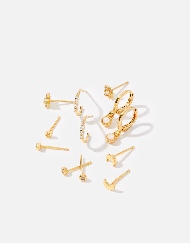 14ct Gold-Plated Opal Celestial Earring 12 Pack, , large