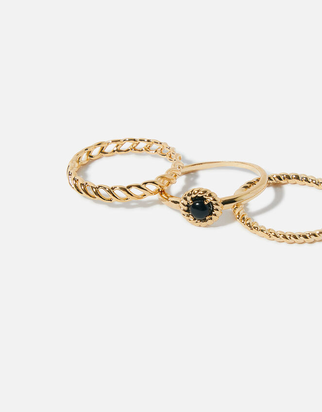 Gold-Plated Charm Ring Set , Gold (GOLD), large