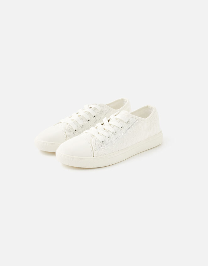 Broderie Trainers, White (WHITE), large