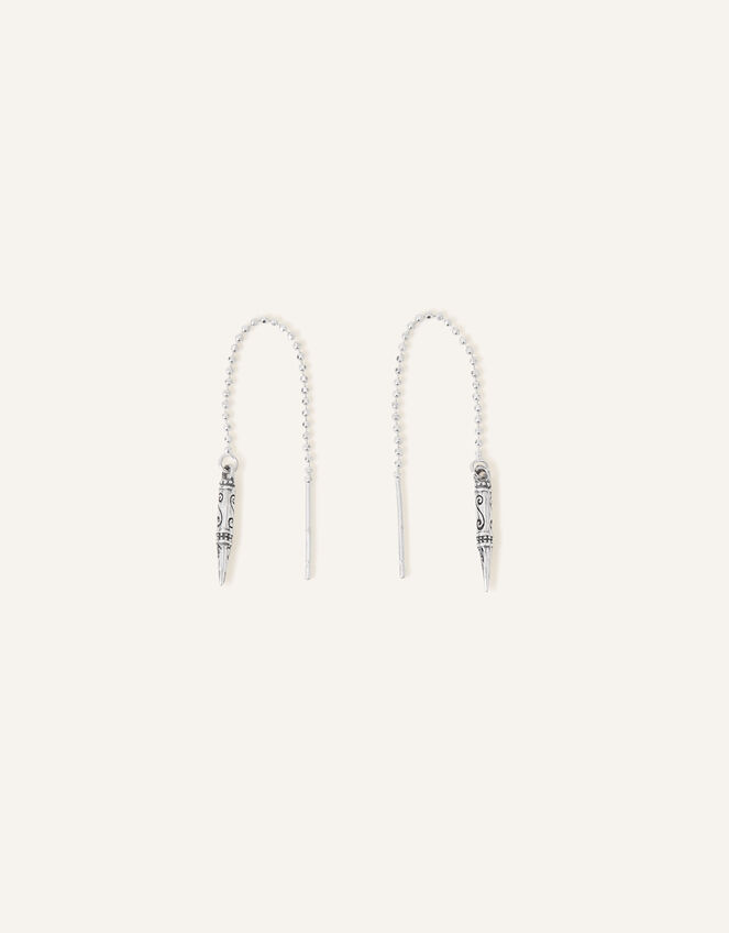 Sterling Silver Shard Drop Threader Earrings, , large