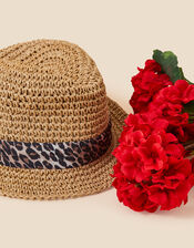 Animal Print Band Trilby, , large