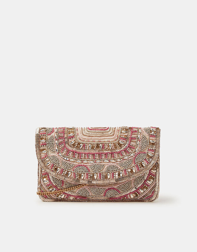 Bead Embellished Clutch Bag, , large