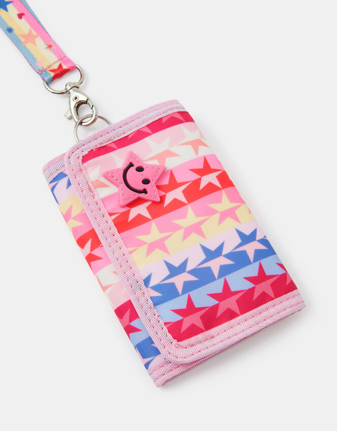 Girls Star Print Lanyard Purse, , large