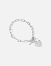 Platinum-Plated Heart Chunky Bracelet, , large
