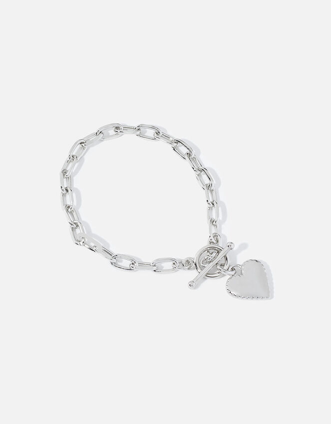 Platinum-Plated Heart Chunky Bracelet, , large