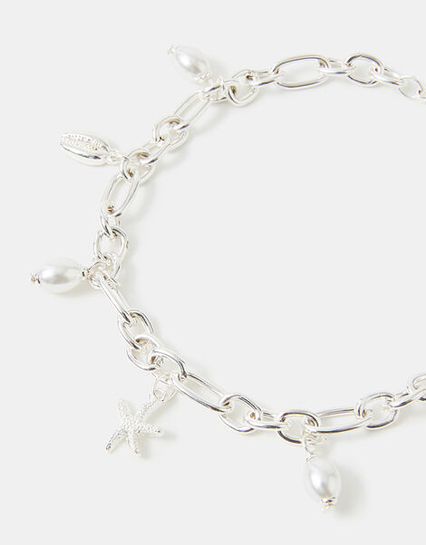 Shell & Pearl Charm Anklet, , large