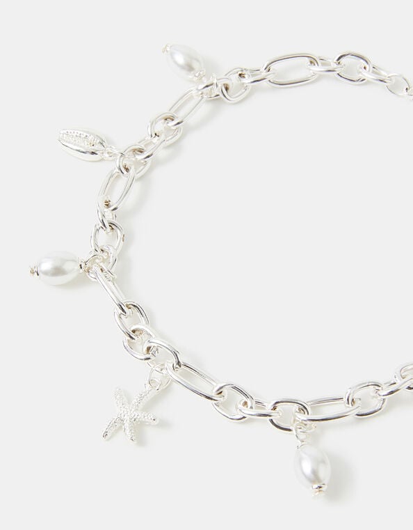 Shell & Pearl Charm Anklet, , large
