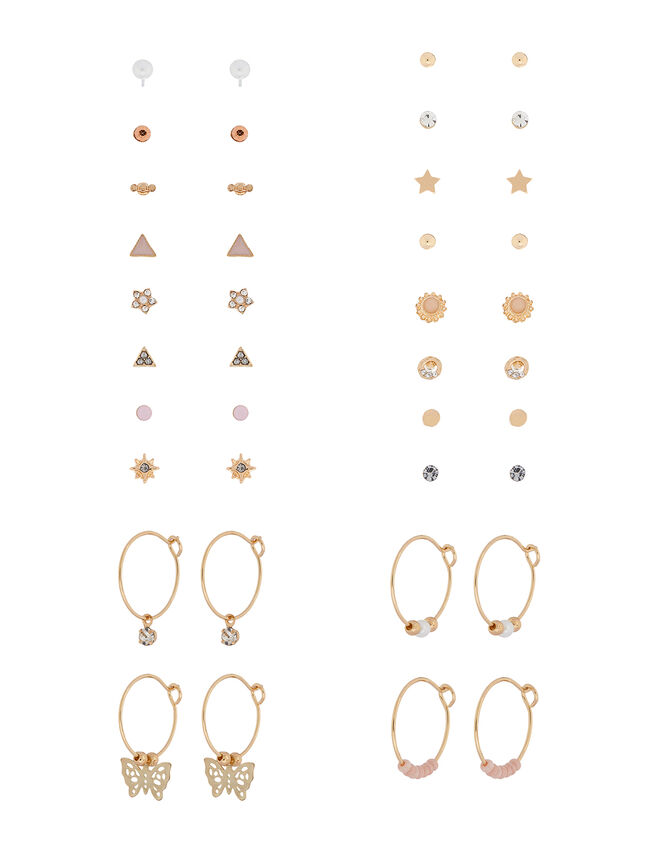 Mixed Shape Hoop and Stud Earring Multipack, , large