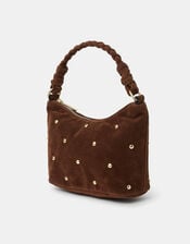 Suedette Stud Handbag, , large