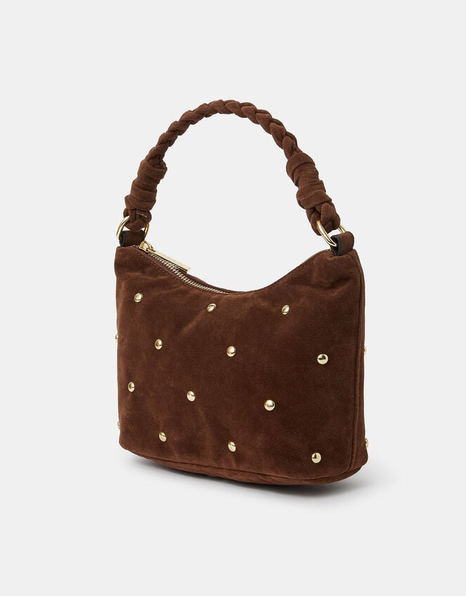 Suedette Stud Handbag, , large