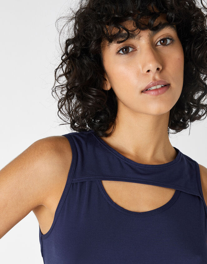 Cut-Out Vest Top, Blue (NAVY), large
