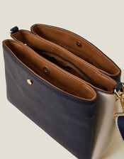 Colour Block Triple Compartment Cross-Body Bag, , large