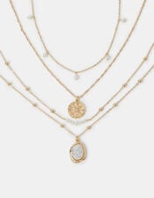4-Pack Pearl Station Pendant Necklaces, , large
