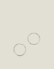 Sterling Silver-Plated Hoop Earrings, , large