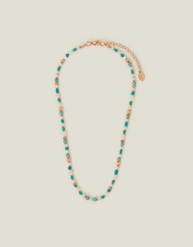 Mix Beaded Necklace Turquoise, , large