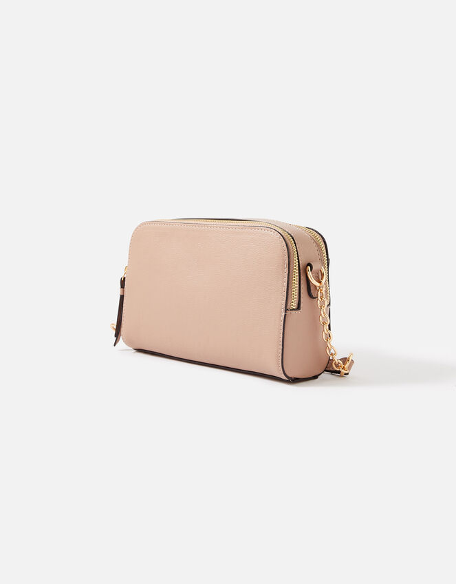 Leona Lock Cross-Body Bag, Nude (NUDE), large