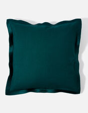 Embroidered Wide Edge Cushion Cover, Green (GREEN), large