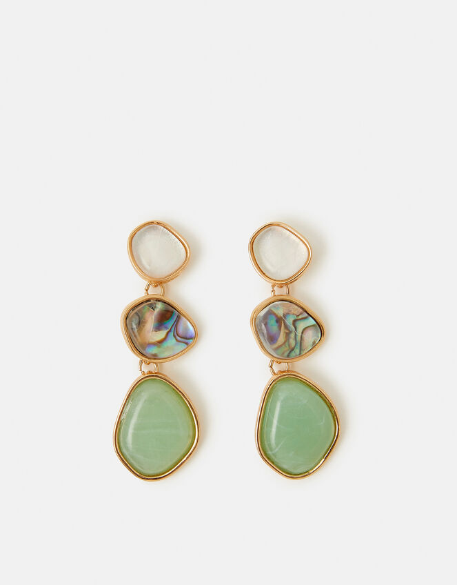 Triple Stone Drop Earrings, , large