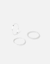 Sterling Silver Stacking Ring Set, Silver (ST SILVER), large