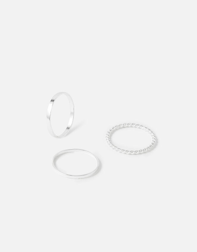 Sterling Silver Stacking Ring Set, Silver (ST SILVER), large