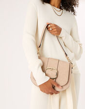 Buckle Saddle Shoulder Bag, Pink (PINK), large