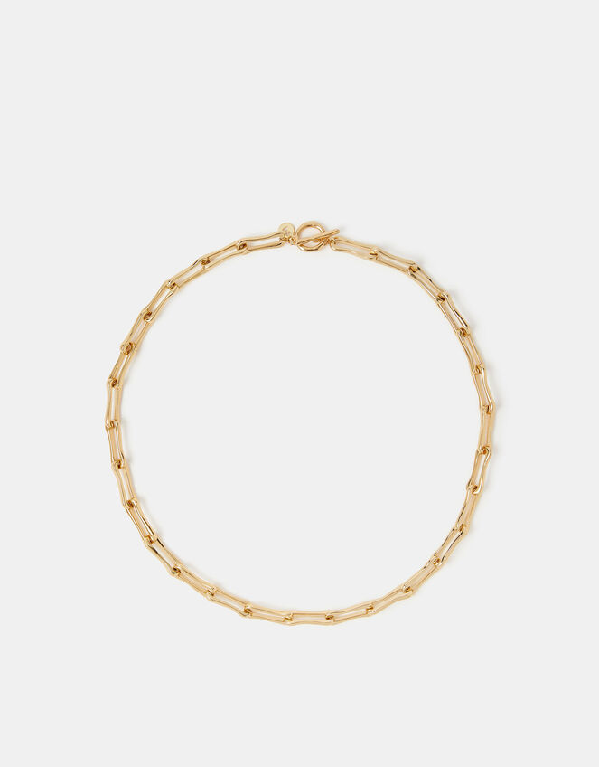 14ct Gold-Plated Paperclip Link Necklace, , large