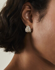 Diamante Curve Stud Earrings, , large