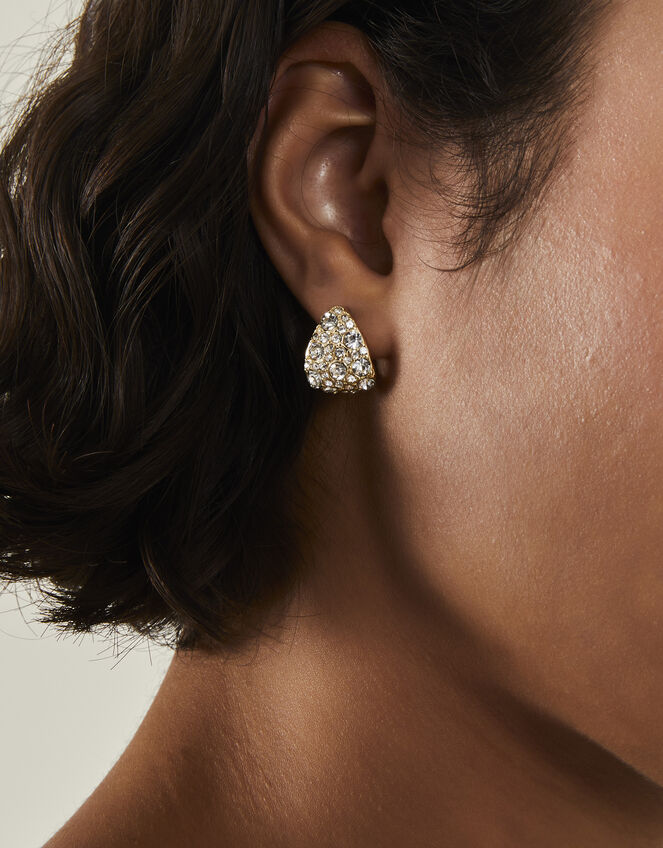 Diamante Curve Stud Earrings, , large