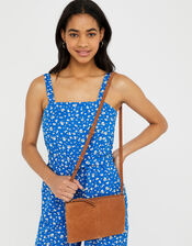 Suede Cross-Body Bag, Tan (TAN), large
