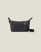 Slouchy Webbing Strap Bag, Blue (NAVY), large