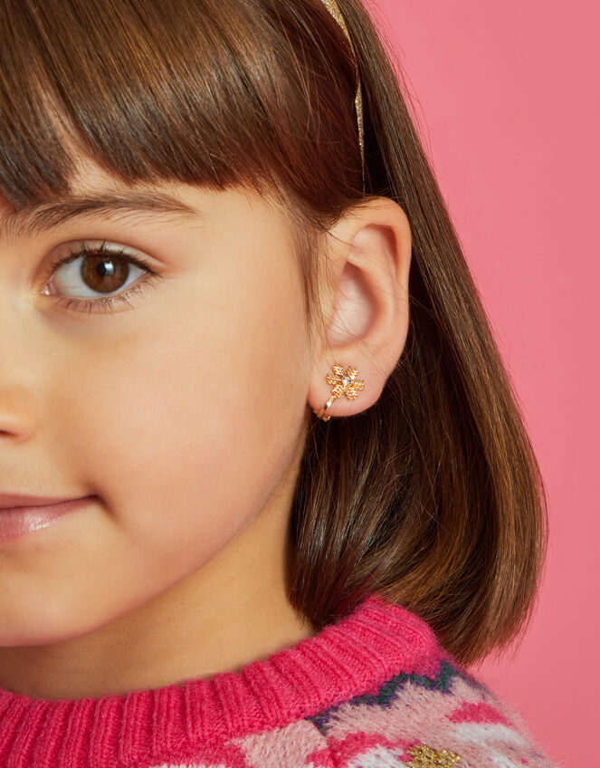 4-Pack Girls Christmas Clip-On Earrings, , large