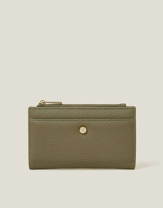 Fold-Over Faux Leather Purse, Green (KHAKI), large
