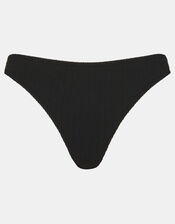 Seersucker Bikini Bottom, Black (BLACK), large
