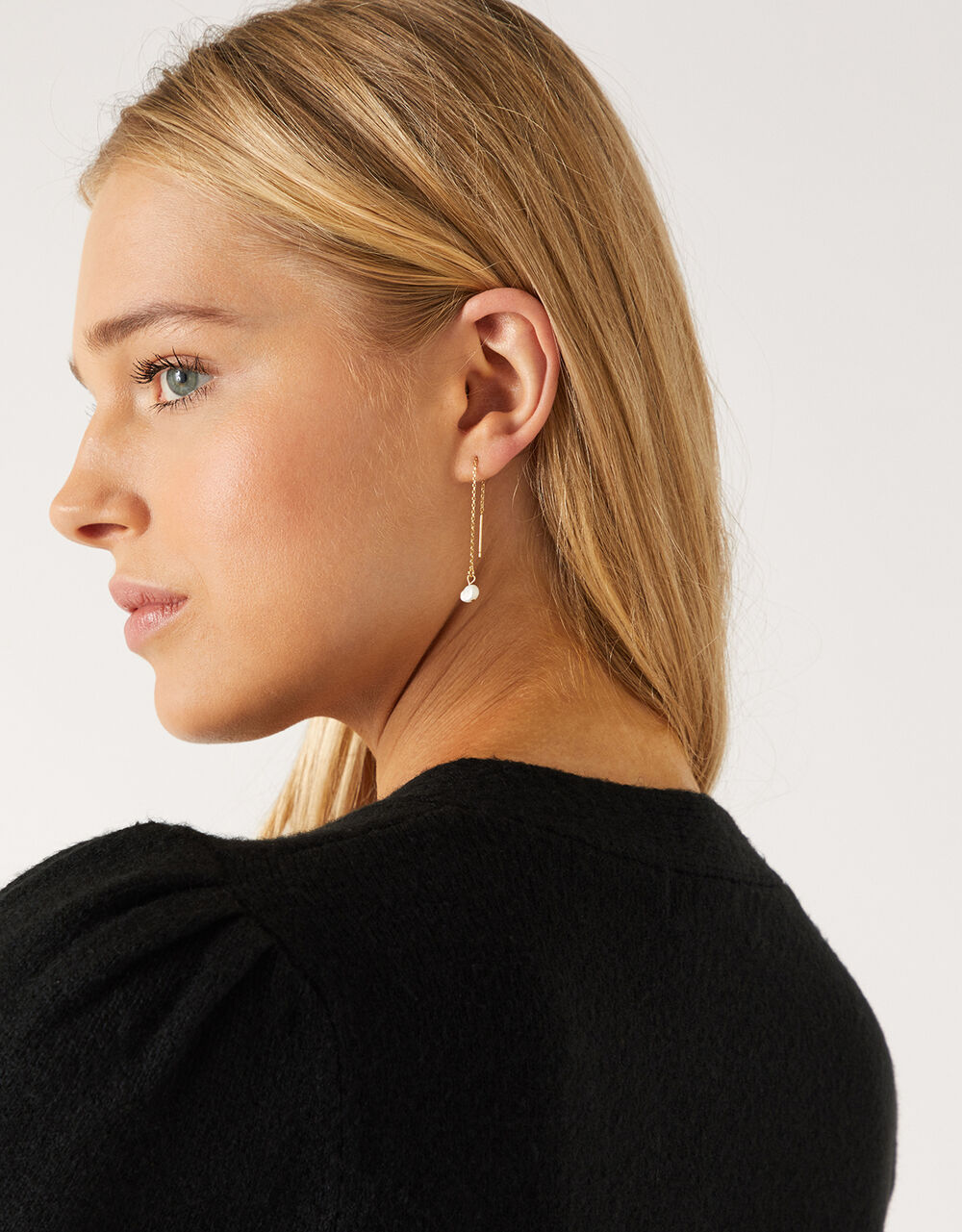 GoldPlated Pearl Long Drop Earrings Z for Accessorize Accessorize UK