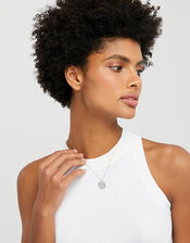 Platinum-Plated Sparkle Pendant Necklace, , large