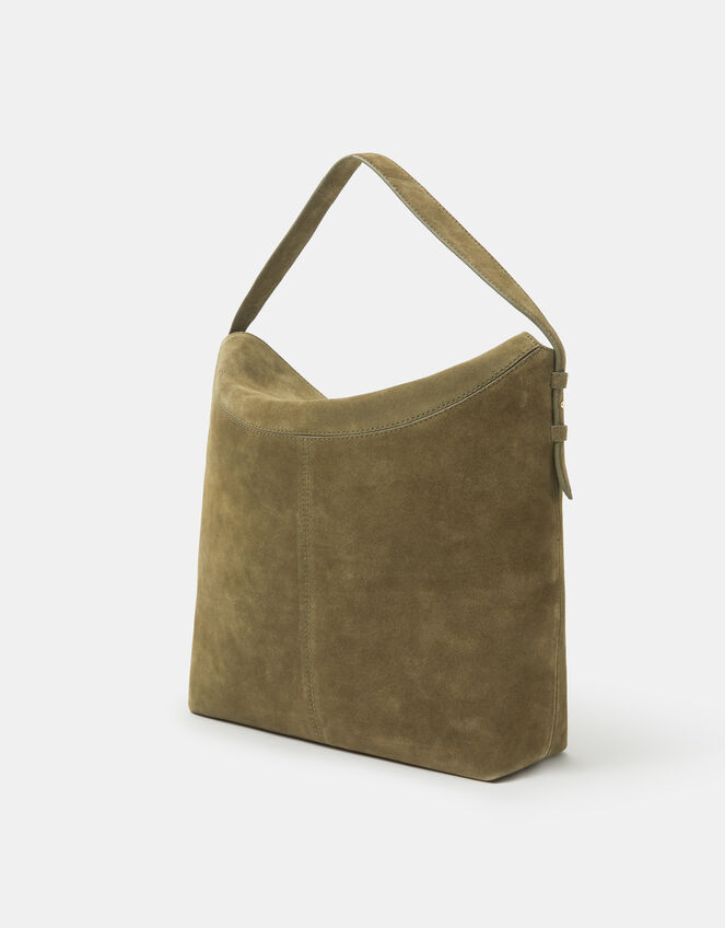 Fold Top Suede Shoulder Bag, , large