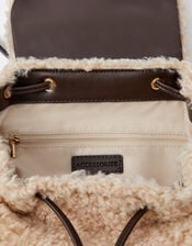 Faux Shearling Backpack, , large