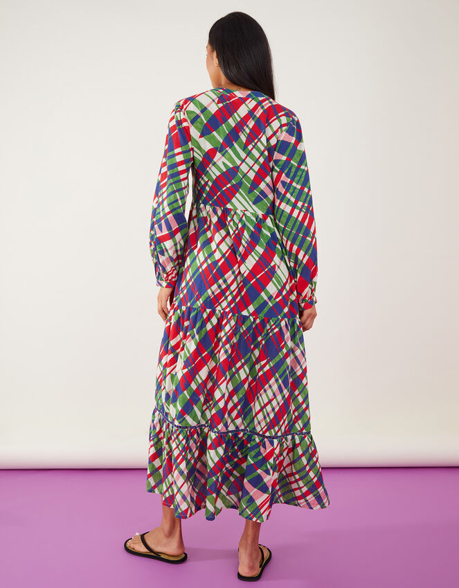 Abstract Leaf Tiered Dress, Multi (BRIGHTS-MULTI), large