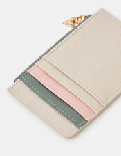 Floral Embroidered Initial Card Holder, Cream (CREAM), large