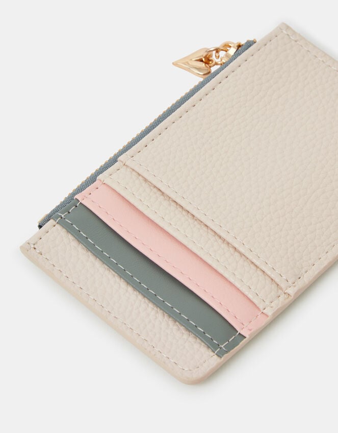 Floral Embroidered Initial Card Holder, Cream (CREAM), large