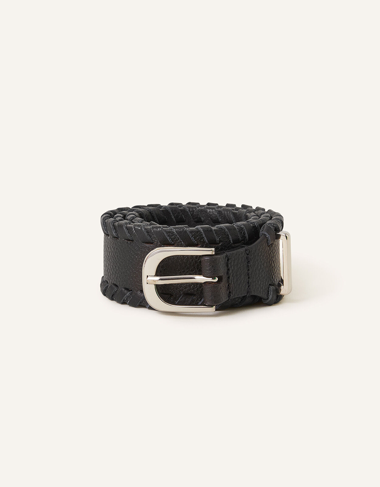 Leather Whipstitch Waist Belt Black Belts Accessorize UK